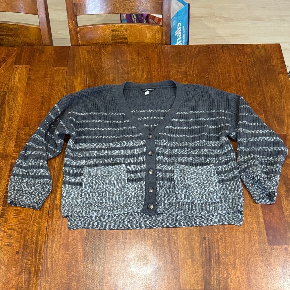 Supplies Gray Striped Sweater